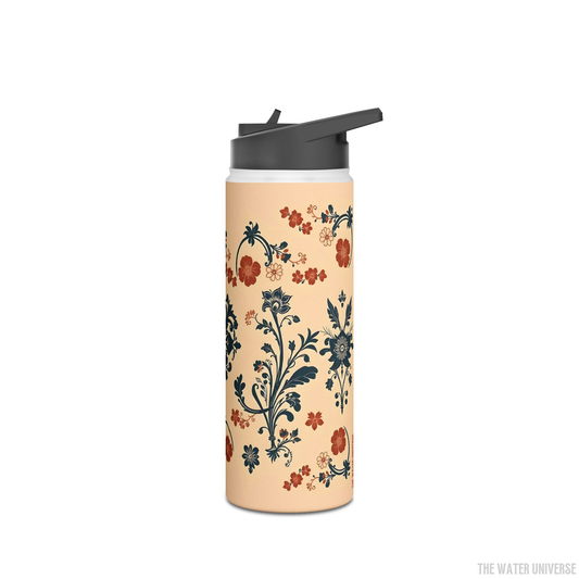 24-HOUR STRAW DOUBLE WALL INSULATION WATER BOTTLE 18oz - ROYAL GARDEN