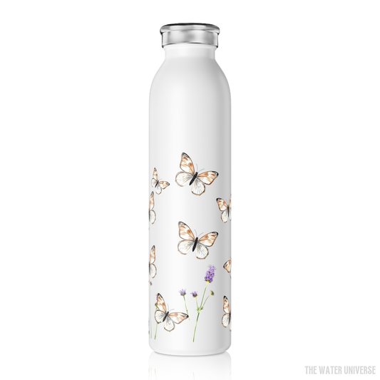 24-HOUR VACUUM INSULATION WATER BOTTLE 20oz - BUTTERFLIES GARDEN