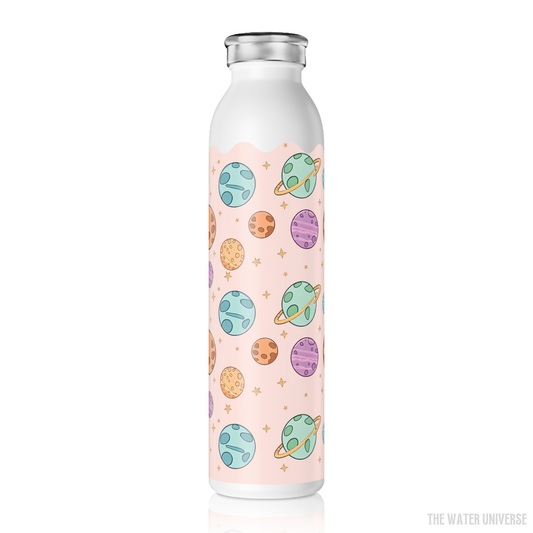 24-HOUR VACUUM INSULATION WATER BOTTLE 20oz - PLANETS IN PINK UNIVERSE