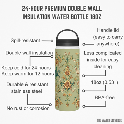 24-HOUR PREMIUM DOUBLE WALL INSULATION WATER BOTTLE - LUXURY CLASSIC ROYALTY