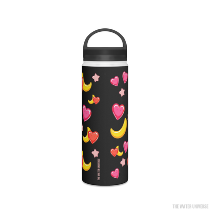 24-HOUR PREMIUM DOUBLE WALL INSULATION WATER BOTTLE - BLACK FUNNY BANANAS