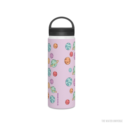 24-HOUR PREMIUM DOUBLE WALL INSULATION WATER BOTTLE - PLANETS IN PINK UNIVERSE