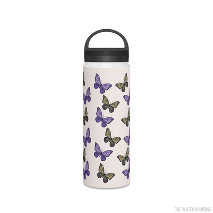 24-HOUR PREMIUM DOUBLE WALL INSULATION WATER BOTTLE - VIOLET BUTTERFLIES