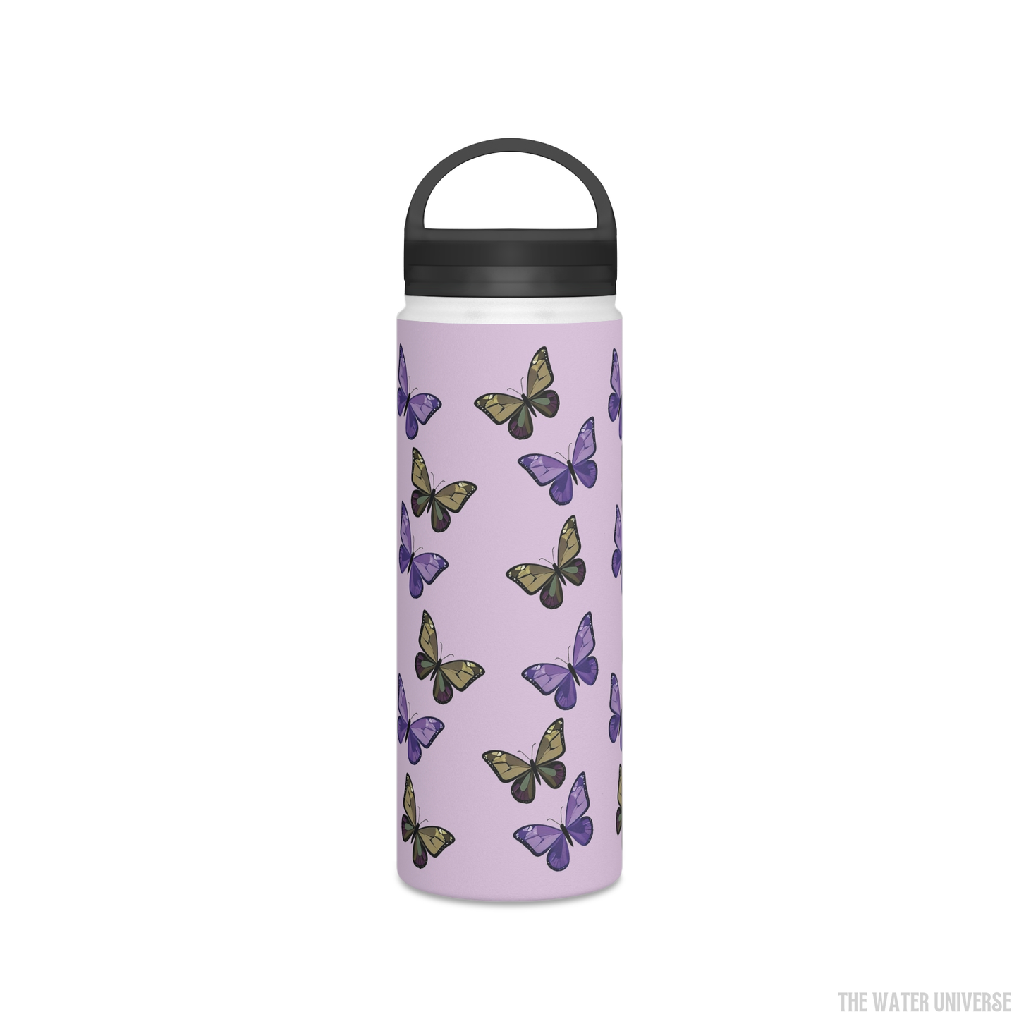 24-HOUR PREMIUM DOUBLE WALL INSULATION WATER BOTTLE - VIOLET BUTTERFLIES