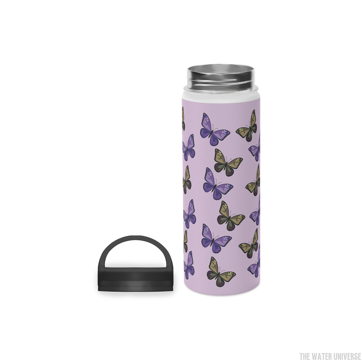 24-HOUR PREMIUM DOUBLE WALL INSULATION WATER BOTTLE - VIOLET BUTTERFLIES