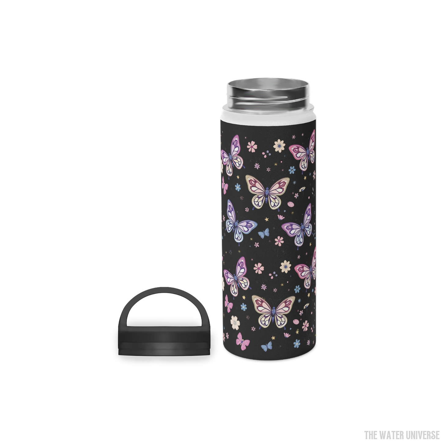 24-HOUR PREMIUM DOUBLE WALL INSULATION WATER BOTTLE - SHIMMERING NIGHT BUTTERFLIES