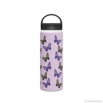 24-HOUR PREMIUM DOUBLE WALL INSULATION WATER BOTTLE - VIOLET BUTTERFLIES