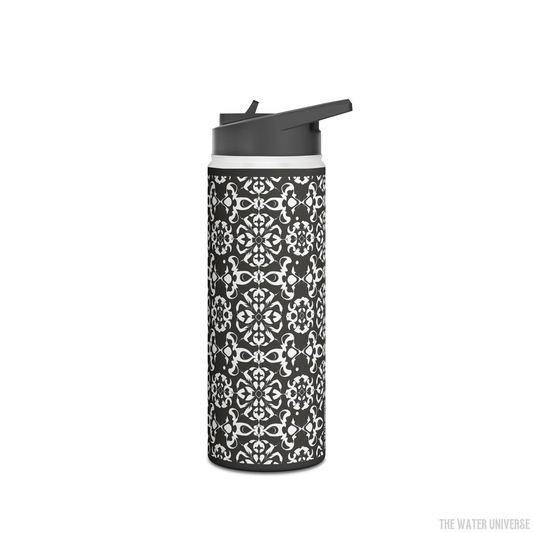 24-HOUR STRAW DOUBLE WALL INSULATION WATER BOTTLE 18oz - LUXURY BAROQUE
