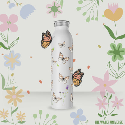 24-HOUR VACUUM INSULATION WATER BOTTLE 20oz - MAGIC BUTTERFLIES GARDEN